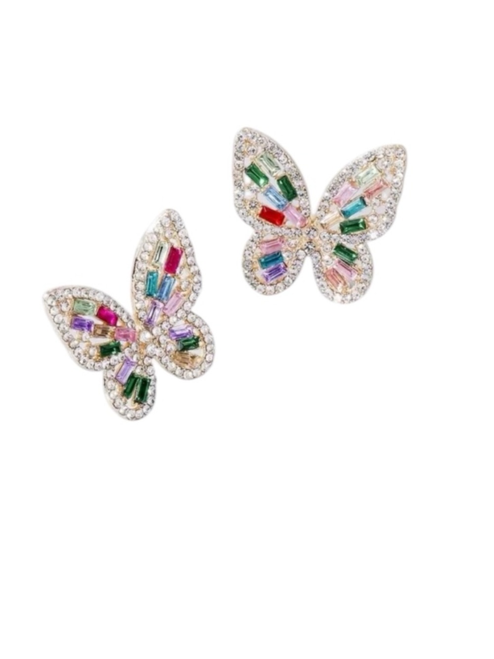 Colorful Crystal Butterfly Earrings